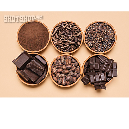 
                Schokolade, Kakaopulver, Zartbitterschokolade, Kakaobohne, Kakaonibs                   