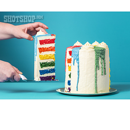 
                Torte, Geburtstagskuchen, Regenbogenkuchen                   