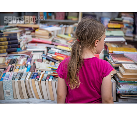 
                Girl, Books, Flea Market                   