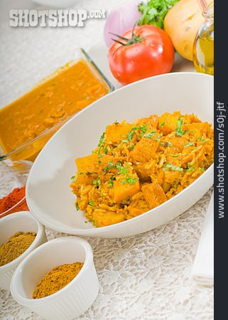 
                Curry, Indische Küche, Reisschale                   