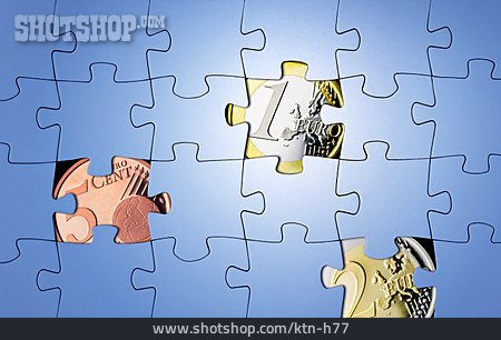 
                Puzzle, Geldmünzen, Problemlösung                   
