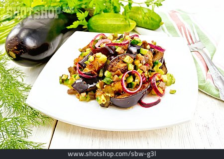 
                Salat, Aubergine, Gegrilltes Gemüse, Vegan                   