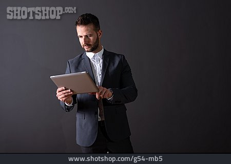 
                Geschäftsmann, Online, Tablet-pc                   