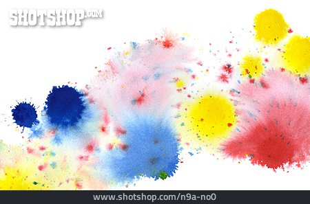 
                Wasserfarben, Farbspritzer, Farbklecks                   