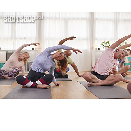 
                Stretching, Yoga Exercises, Yoga Studio, Yoga Group                   