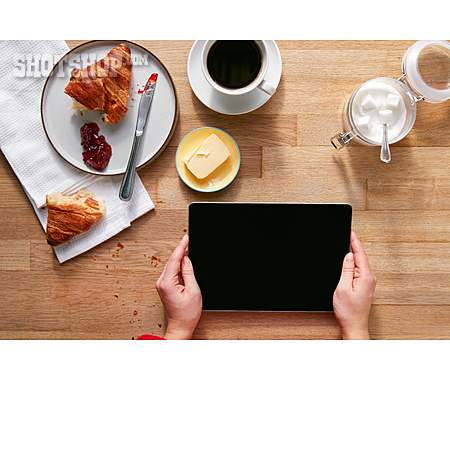 
                Frühstück, Morgens, Tablet-pc                   