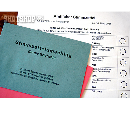 
                Stimmzettel, Landtagswahl                   