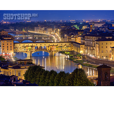
                Brücke, Florenz, Ponte Vecchio, Arno                   