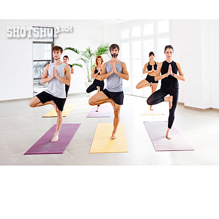 
                Yoga, Gleichgewicht, Asana, Vrikshasana                   