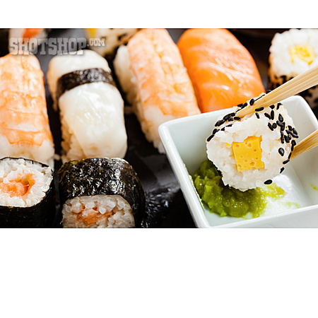 
                Sushi, Wasabi, Sushiplatte                   