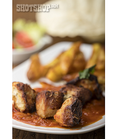 
                Curry, Indische Küche, Hühnerspieß                   