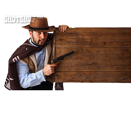 
                Western, Holzschild, Cowboy                   