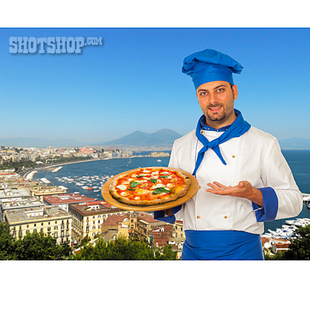 
                Servieren, Koch, Italienische Küche, Pizza                   