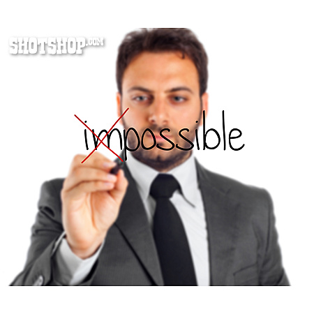 
                Geschäftsmann, Possible, Impossible, Denkweise                   