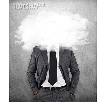 
                Geschäftsmann, Träumen, Visionär, Kopf In Den Wolken                   