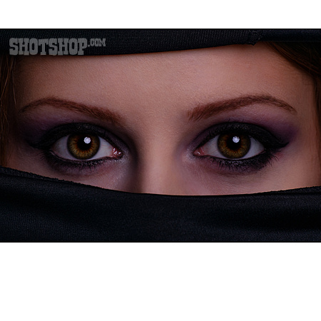 
                Augen, Verschleiert, Niqab                   