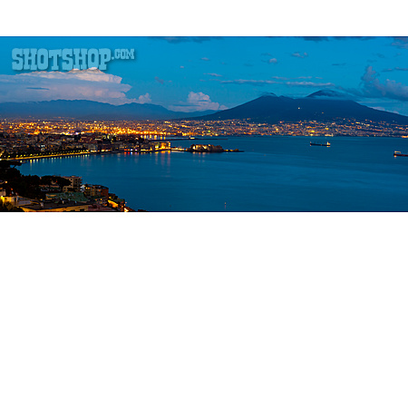 
                Beleuchtet, Neapel, Vesuv, Golf Von Neapel                   