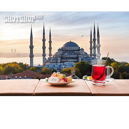 
                Tee, Moschee, Istanbul, Lokum                   