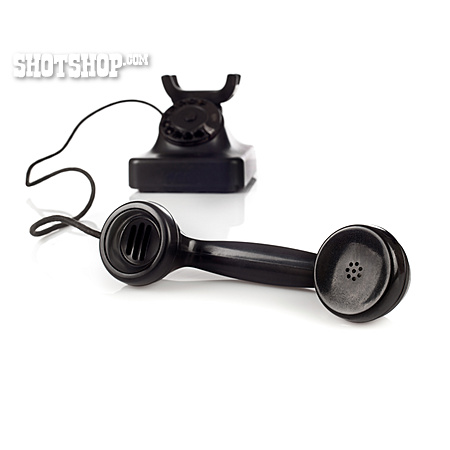 
                Telefonhörer, Kabeltelefon, Wählscheibe                   