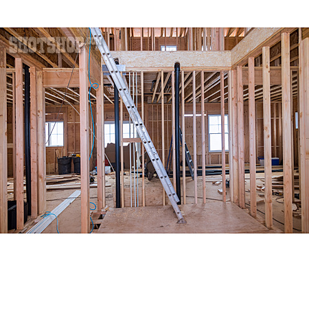 
                Ladder, Building Construction, Construction Site, Beams                   