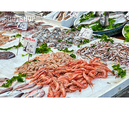
                Meeresfrüchte, Fischmarkt, Garnele                   