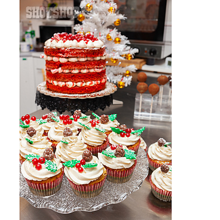 
                Muffin, Torte, Konfiserie, Weihnachtlich, Cupcake                   