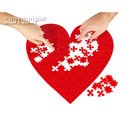 
                Liebe, Herz, Puzzleteil, Zusammenfügen                   