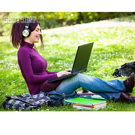 
                Draußen, Lernen, Online, Studieren                   