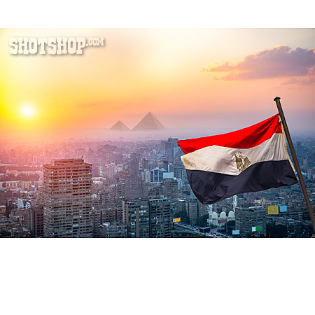 
                Flagge, ägypten, Kairo                   
