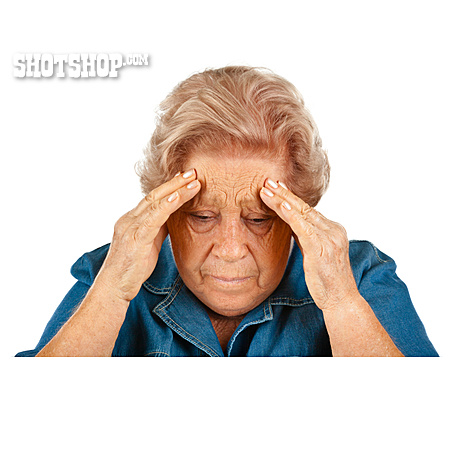 
                Seniorin, Kopfschmerzen, Migräne, Stress                   