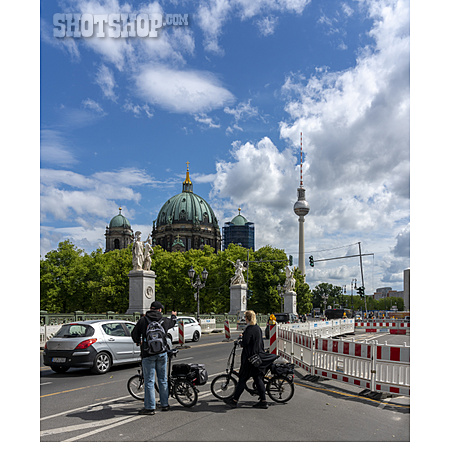 
                Radfahrer, Berlin-mitte, Stadtverkehr                   
