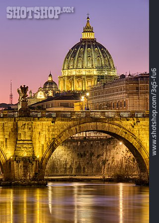 
                Rom, Petersdom, Tiber, Engelsbrücke                   