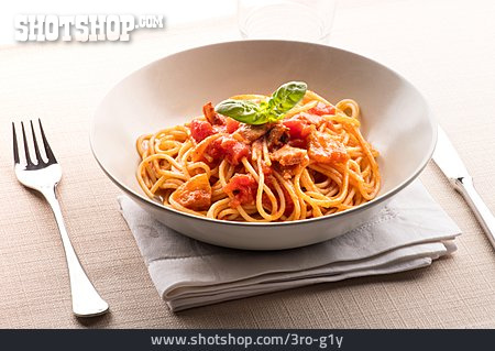 
                Mahlzeit, Spaghetti, Amatriciana-soße                   
