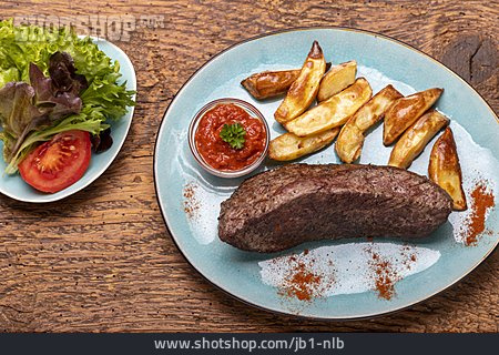 
                Steak, Pommes Frites, Abendessen                   
