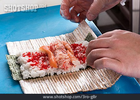 
                Zubereitung, Sushi, Futomaki                   