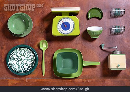 
                Kunststoff, Design, Grün, Sammlung, Küchenbedarf, Vintage                   