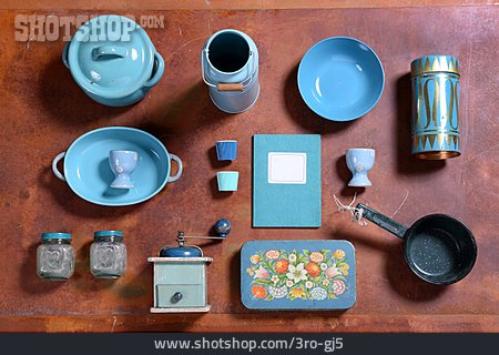 
                Blau, Sammlung, Küchenutensilien                   