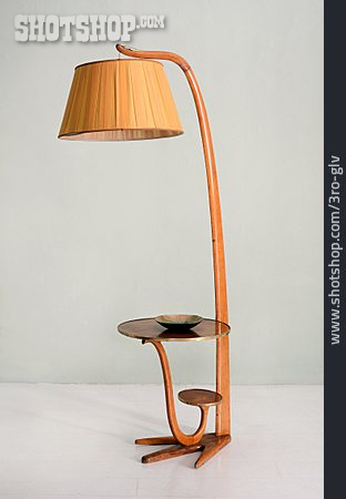 
                Tisch, 60er Jahre, Stehlampe, Kombination                   