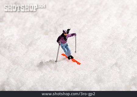 
                Skifahren, Skifahrerin, Miniatur                   