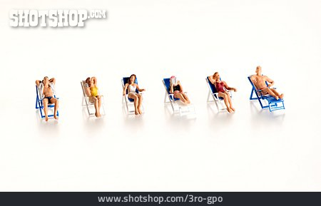 
                Figur, Liegestühle, Miniatur, Strandurlaub                   