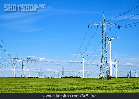 
                Elektrizität, Strommast, Windrad                   