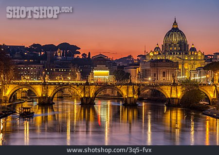 
                Rom, Petersdom, Tiber, Engelsbrücke                   