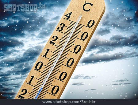 
                Winter, Kalt, Thermometer                   