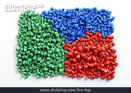 
                Kunststoff, Blau, Grün, Rot, Sortiert, Granulat                   