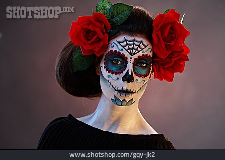 
                Porträt, Makeup, Mexiko, Día De Muertos                   