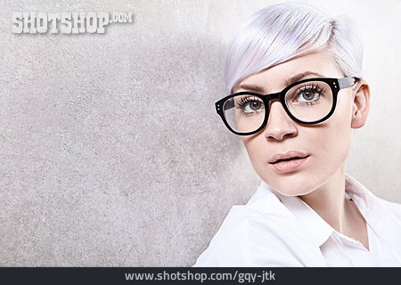 
                Junge Frau, Brille, Style, Porträt                   