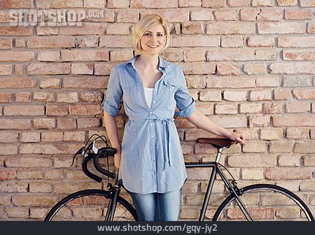 
                Woman, Smiling, Racing Bicycle                   