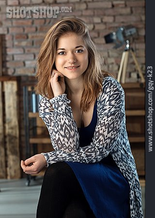 
                Young Woman, Smiling, Portrait                   