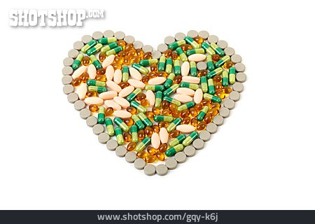 
                Gesundheit, Herz, Medikament, Vitamine, Pille                   