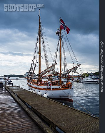 
                Hafen, Segelschiff, Norwegen                   